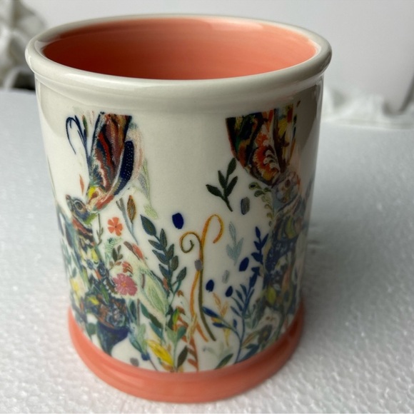 Gold handled Dancing Hares Artist Signed Coffee Mug - Picture 15 of 16